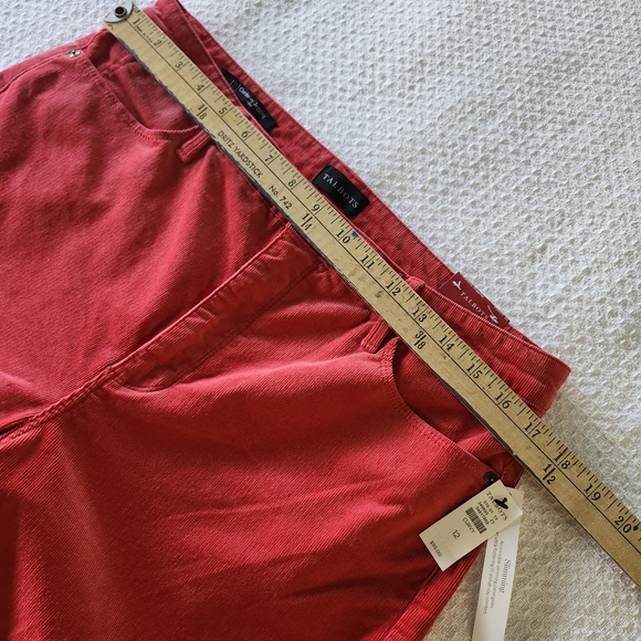 Talbots Red Corduroy Jeggings Vibrant Casual Style NWT Size 12 - Picture 8 of 11
